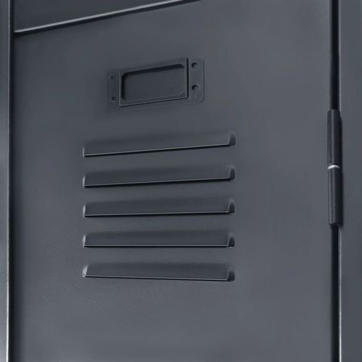 Locker Cabinet Metal Industrial Style 90x45x180 cm