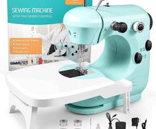 Sewing Machine, Small Sewing Machine with Extension Table, Manual sewing machine for Beginners, Adjustable 2 Speed with Sewing Kits, Best Gift for Kids Women Space Saver, DIY, Household and Travel (FREE POSTAGE)