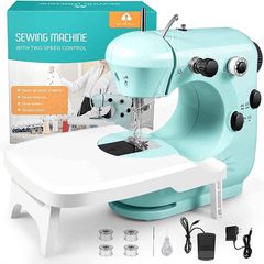 Sewing Machine, Small Sewing Machine with Extension Table, Manual sewing machine for Beginners, Adjustable 2 Speed with Sewing Kits, Best Gift for Kids Women Space Saver, DIY, Household and Travel (FREE POSTAGE)