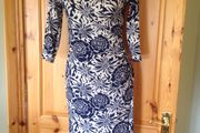 Wallis Size 10 Petite Navy &amp; Cream Dress