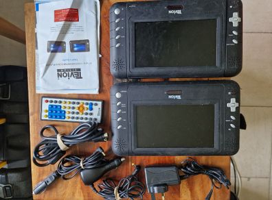 Tevion Twin car DVD Player with accessories and Manual, not tested