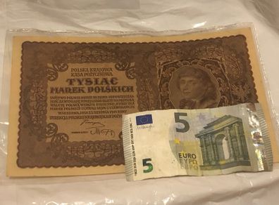 1000 Marek Polskich 1919 Huge note in very nice condition