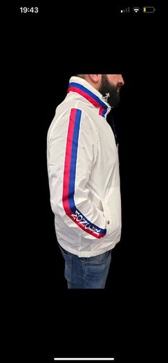 MONCLER Rukbat Logo-jacquard Hooded Windbreaker White Jacket Size 4 (XL)