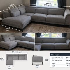 L shaped sofa recliner