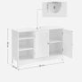 _Under-Sink Cabinet Extra Long 90 x 30 x 60 cm 2 Doors Bathroom Cabinet Open Compartments Height-Adjustable Shelves White Image 5