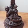Vintage resin table lamp (kids bathing a dog) bronze finish 31cm height Image 6