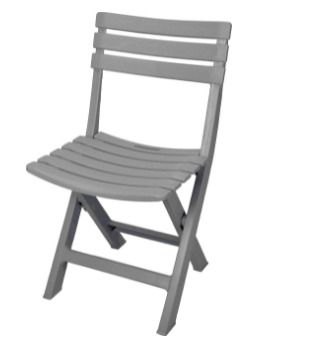 Plastic Folding Garden Chair Bistro Chair Balcony Chair Camping Chair, White