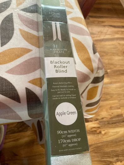Blackout roller blind.