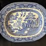 Vintage / Antique x2 Medium Size Blue Willow Oval Serving Platters Image 3