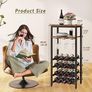 Wine Racks Freestanding Floor,Liquor Bottle Holder,16 Bottles Wine Cabinet with Glass Holder,Wine Holder Display,Mini Wine Bar Table for Living Room,Kitchen Pantry,Dining Room,Brown Image 4
