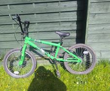 Kids neon green BMX bike