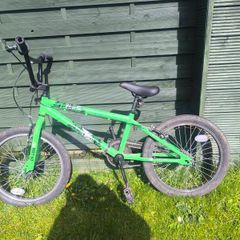 Kids neon green BMX bike