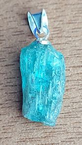 5.5ct Blue Apatite Crystal on 925 Silver bail