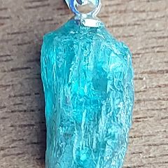 5.5ct Blue Apatite Crystal on 925 Silver bail