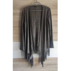Classy Leather Look Fringe Jacket size 16