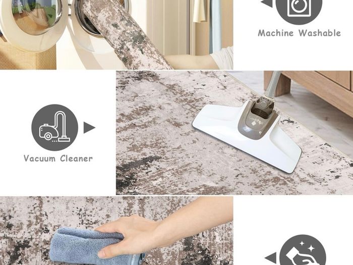 Runner Rugs for Hallway Non-slip Taupe 80x300cm Extra Long Kitchen Rug Washable Thin Hallway Runner Mat Low Pile Floor Carpet for Entrance Bathroom Laundry Bedroom