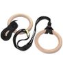 Top Quality Olympic Strength Gym Rings Made of Wood (32mm)with Buckle Straps Image 8