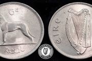 [#2406] - Ireland 1964 | Irish 6p | 6 Pence | Wolfhound | KM.13a | MS