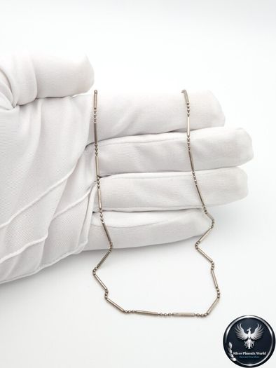 925 Vintage Sterling Silver Italian Bar LinkChain