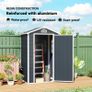 Metal Storage Shed With Latched Door Good Ventilation Sloped Roof Outdoor Patio Equipment Tool Storage Image 3
