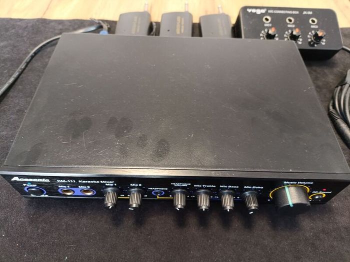 Acesonic KM-111 Karaoke Mixer USB to PC, 2 XLR Mic In, RCA In/Out Headphone Out
