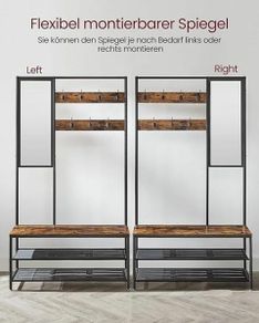 Set Of Two Coat Rack With Mirror Coat Rack