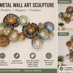 Modern Large Metal Wall Art Sculpture 140cm x 70cm
