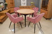 Vitos Pink Velvet Armchair