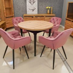 Vitos Pink Velvet Armchair