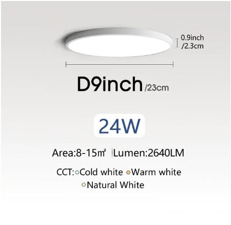 9inch 24w Large Led Ceiling Lamp for bedroom Lamps Room Lights Lighting Fixture Ultrathin Led Ceiling Light For Living Room kitchen