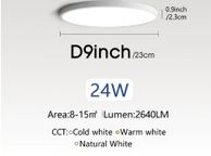 main image for ad 9inch 24w Large Led Ceiling Lamp for bedroom Lamps Room Lights Lighting Fixture Ultrathin Led Ceiling Light For Living Room kitchen