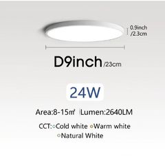 9inch 24w Large Led Ceiling Lamp for bedroom Lamps Room Lights Lighting Fixture Ultrathin Led Ceiling Light For Living Room kitchen