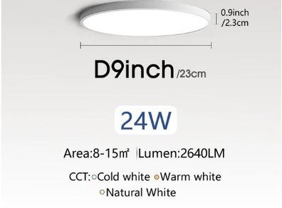 9inch 24w Large Led Ceiling Lamp for bedroom Lamps Room Lights Lighting Fixture Ultrathin Led Ceiling Light For Living Room kitchen