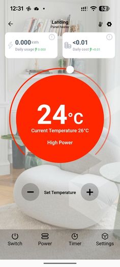 2 x Masterplug Auraline Smart Energy Glass Panel Heater, 2000W, Slate Grey