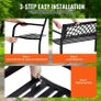 Outdoor Bench, 46 inches Metal Garden Bench for Outdoors, 480 lbs Load Capacity Bench Image 4