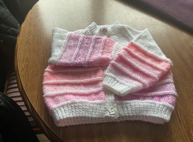 Hand knit Baby Cardigan