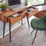 Solid Acacia Wood Console Table with 2 Drawers Image 3