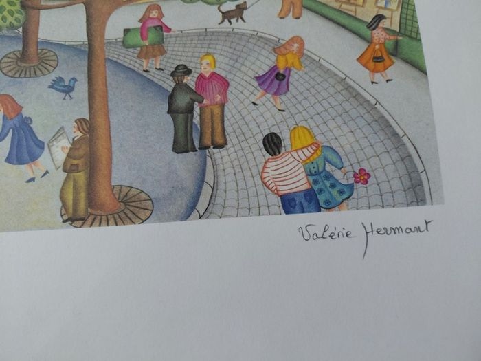 Limited edition lithograph The Village Festival by Valerie Hermant 105/450