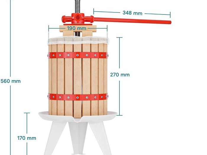 6L Fruit Press with Pulp Bag and 7L Fruit Mill Manual Apple Wine Cider Maker