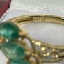 Silver ring with emeralds Image 4