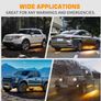 White Amber LED Side Marker Light Bars, Strobe Running Lamp Kit, Surface Mount Emergency Warning Light for Truck SUV Vehicle, 12V Exterior Automotive Image 6