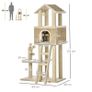 with Cat Cave incl. Toys Sisal Plush Khaki + Beige + Coffee Image 2