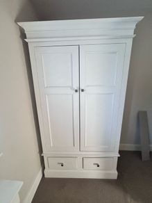 Solid pine white wardrobe