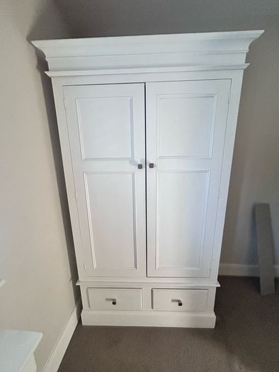 Solid pine white wardrobe