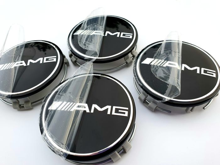 4x AMG Gloss BLACK Mercedes Benz 75mm Alloy Wheel Center Caps cap Hub Cover E S C S CLK 75