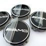 4x AMG Gloss BLACK Mercedes Benz 75mm Alloy Wheel Center Caps cap Hub Cover E S C S CLK 75 Image 4