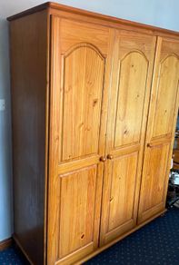 Chest of drawers and triple door wardrobe solid