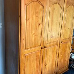 Chest of drawers and triple door wardrobe solid