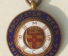Vintage Rochester Week Swimming Gala RMSC enamelled prize medal (1920's)