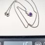 Tiny Amethyst Silver Heart On Italian Chain Image 9